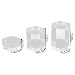 SPETLEK lear Glass Candle Holder Set of 3 Modern Cube in Clear - Size: 100 cm x 15 cm - thumbnail 2
