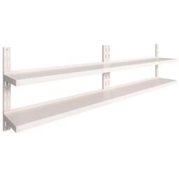 Berkfield Home 2-Tier Floating Wall Shelves 2 pcs Stainless Steel 300x30 cm in Grey - thumbnail 2