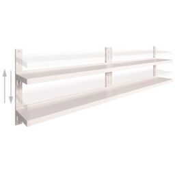 Berkfield Home 2-Tier Floating Wall Shelves 2 pcs Stainless Steel 300x30 cm in Grey - thumbnail 3