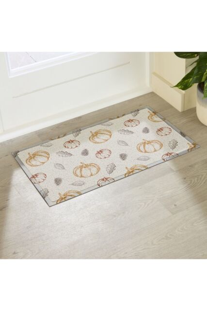 Artsy Mats Sketch Pumpkin Pattern Indoor Outdoor Doormat (70 x 40cm) in Beige - Size: 40 cm x 70 cm - image 1