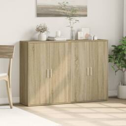 Berkfield Home Sideboards 2 pcs Sonoma Oak 60x31x84 cm Engineered Wood in Light Brown - Size: 60 x 31 x 84 cm - thumbnail 3
