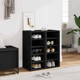 Berkfield Home Shoe Cabinets 2 pcs Black 31.5x35x70 cm Engineered Wood - thumbnail 2