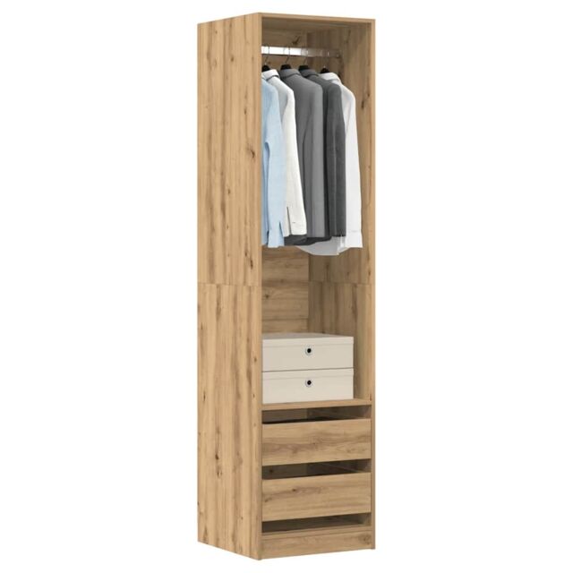 Berkfield Home Wardrobe Artisan Oak 50x50x200 cm Engineered Wood in Brown - Size: 50 x 50 x 200 cm - image 1