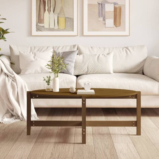 Berkfield Home Beautiful Coffee Table Honey Brown 118x63x45 cm Solid Wood Pine - Size: 118 x 63 x 45 cm - image 1