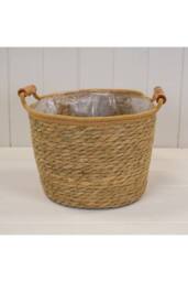KDMD Set of 3 Natural Rope & Grass Storage Basket L: M: S: in Brown - thumbnail 4