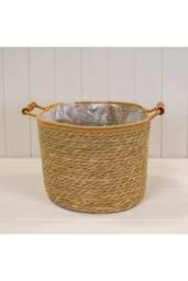 KDMD Set of 3 Natural Rope & Grass Storage Basket L: M: S: in Brown - thumbnail 3