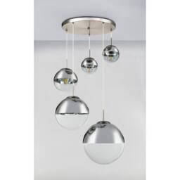 Netlighting Varus Cluster Pendant Nickel Matt Transparent Glass Shade 3x E27 in Grey - thumbnail 6