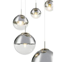 Netlighting Varus Cluster Pendant Nickel Matt Transparent Glass Shade 3x E27 in Grey - thumbnail 4