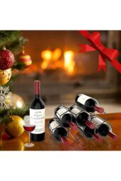 Living and Home Countertop Hexagon Beehive Wine Rack 7 Wine Bottle Holder in Black - thumbnail 3