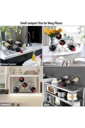 Living and Home Countertop Hexagon Beehive Wine Rack 7 Wine Bottle Holder in Black - thumbnail 5