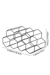 Living and Home Countertop Hexagon Beehive Wine Rack 7 Wine Bottle Holder in Black - thumbnail 2