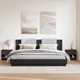 Berkfield Home Bedside Cabinets 2 pcs Black 40x30x39 cm Engineered Wood - Size: 40 x 30 x 39 cm - thumbnail 3