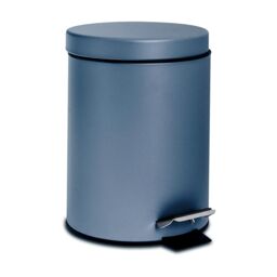 Harbour Housewares 2x Round Bathroom Pedal Bins - 3L Stainless Steel Slim Rubbish Dustbin in Blue - thumbnail 4