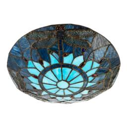 Happy Homewares Traditional Dragonfly Tiffany Glass Easy Fit Pendant Light Shade in Blue - thumbnail 5