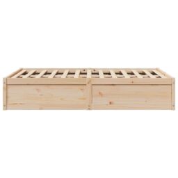 Berkfield Home Bed Frame without Mattress 135x190 cm Double Solid Wood Pine in Brown - thumbnail 5
