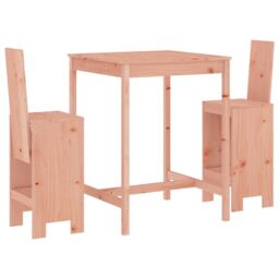 Berkfield Home 3 Piece Garden Bar Set Solid Wood Douglas in Brown - thumbnail 2