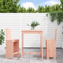 Berkfield Home 3 Piece Garden Bar Set Solid Wood Douglas in Brown - thumbnail 1