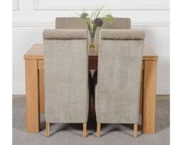 Thats Furniture Dakot 127 x 82cm Oak Small Dining Table & 4 Montana Fabric Chairs in Grey - Size: 127 x 82 cm - thumbnail 2