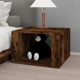 Berkfield Home Bedside Table Smoked Oak 57x55x36 cm Engineered Wood in Brown - Size: 57 x 55 x 36 cm - thumbnail 3