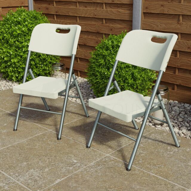 Home Discount Home Vida Portable Folding Chairs Indoor & Outdoor - Set of 2 in White - image 1