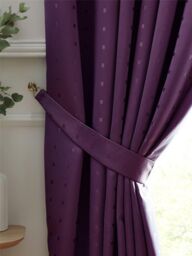 Luxury Living Adi Lined Pencil Pleat Curtains in Purple - Size: 229 cm width x 274 cm drop - thumbnail 3