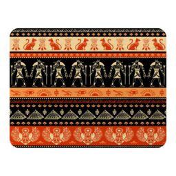 Benjamin Tate Design Egyptian Heiroglyphs In Orange & Black Blanket in Natural - Size: 120 cm x 150 cm - thumbnail 1
