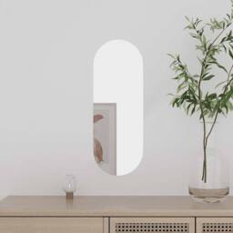 Berkfield Home Wall Mirror 15x40 cm Glass Oval in Silver - thumbnail 2
