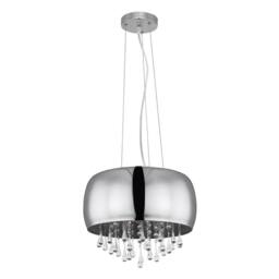 Netlighting Kalla 35cm Pendant Ceiling Light Chrome Glass Shade 5x E14 in Grey - thumbnail 2