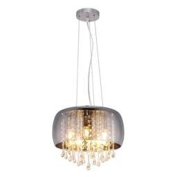 Netlighting Kalla 35cm Pendant Ceiling Light Chrome Glass Shade 5x E14 in Grey