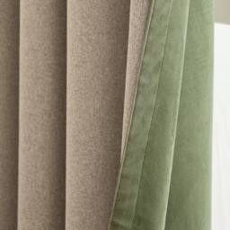 Furn Verso Suede-Look 100% Blackout Eyelet Curtain Pair in Green - Size: 183 cm width x 229 cm drop - thumbnail 5