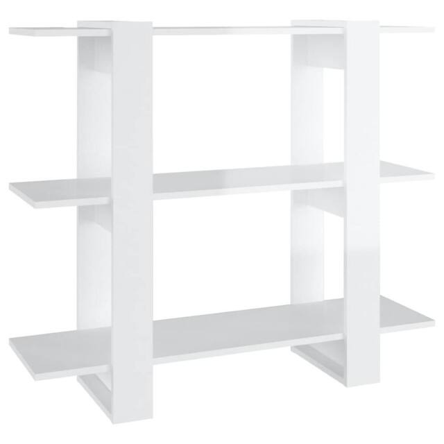 Berkfield Home Book Cabinet/Room Divider High Gloss White 100x30x87 cm - Size: 100 x 30 x 87 cm - image 1