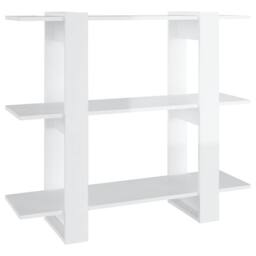 Berkfield Home Book Cabinet/Room Divider High Gloss White 100x30x87 cm - Size: 100 x 30 x 87 cm - thumbnail 1