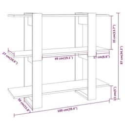 Berkfield Home Book Cabinet/Room Divider High Gloss White 100x30x87 cm - Size: 100 x 30 x 87 cm - thumbnail 7
