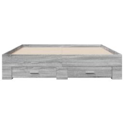 Berkfield Home Bed Frame with Drawers without Mattress Grey Sonoma 160x200 cm - thumbnail 4