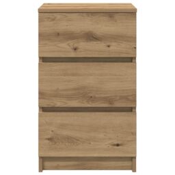 Berkfield Home Bedside Cabinets with 3 Drawers 2 pcs Artisan Oak 39x35x65 cm in Brown - Size: 39 x 35 x 65 cm - thumbnail 7