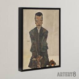 "Artery8 Portrait of the Publisher Eduard Kosmack Schiele Framed Canvas Art in Beige - Size: W12"" x H16""" - thumbnail 2