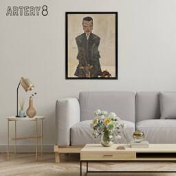 "Artery8 Portrait of the Publisher Eduard Kosmack Schiele Framed Canvas Art in Beige - Size: W12"" x H16""" - thumbnail 3