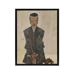 "Artery8 Portrait of the Publisher Eduard Kosmack Schiele Framed Canvas Art in Beige - Size: W12"" x H16""" - thumbnail 1