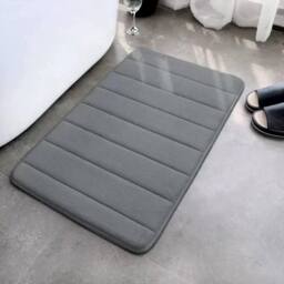Kelvenix Grey 3 x Memory Foam Bath Mat Extra Soft Non-Slip - thumbnail 5