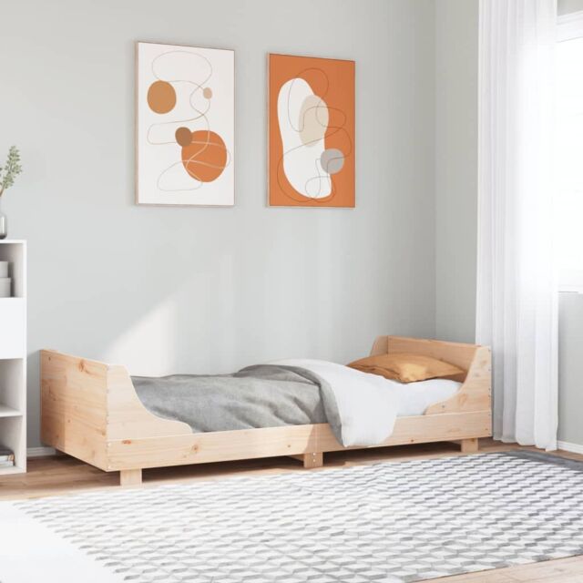 Berkfield Home Bed Frame without Mattress 75x190 cm Small Single Solid Wood Pine in Brown - image 1