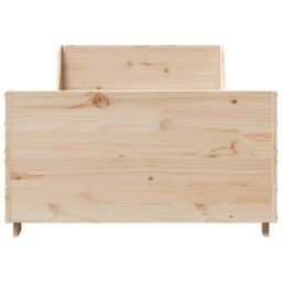 Berkfield Home Bed Frame without Mattress 75x190 cm Small Single Solid Wood Pine in Brown - thumbnail 4