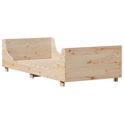 Berkfield Home Bed Frame without Mattress 75x190 cm Small Single Solid Wood Pine in Brown - thumbnail 6