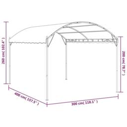 Berkfield Home Gazebo 4x3x2.6 m Taupe 180 g/m ² in Beige - thumbnail 6