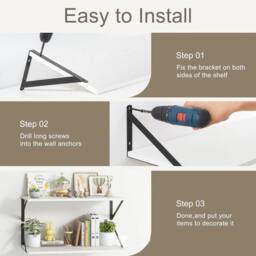 SPETLEK 12 Inch Deep Floating Shelves for Wall White in Soft White - Size: 0.6m2 - thumbnail 5