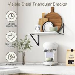 SPETLEK 12 Inch Deep Floating Shelves for Wall White in Soft White - Size: 0.6m2 - thumbnail 4