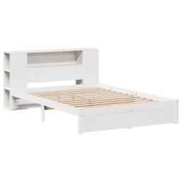 Berkfield Home Bookcase Bed without Mattress White 160x200cm Solid Wood Pine - Size: 160x200 cm - thumbnail 3