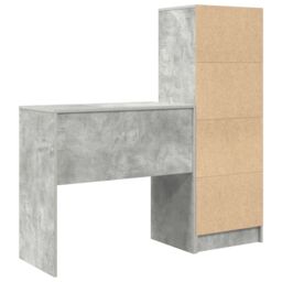 Berkfield Home Desk with Storage Concrete Grey Engineered Wood in Blue - thumbnail 8