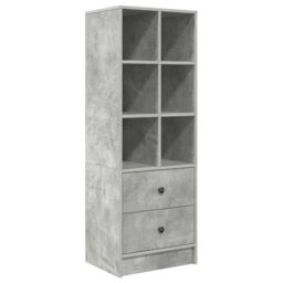 Berkfield Home Desk with Storage Concrete Grey Engineered Wood in Blue - thumbnail 5