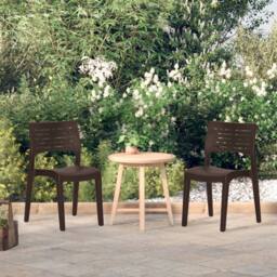 Berkfield Home Comfortable Garden Chairs 2 pcs Mocha Polypropylene in Brown - thumbnail 2