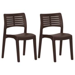 Berkfield Home Comfortable Garden Chairs 2 pcs Mocha Polypropylene in Brown - thumbnail 3